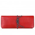 Leather Travel watch roll - red
