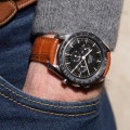 Bracelet de montre en cuir d'alligator navy