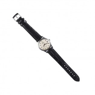 Bracelet de montre en cuir d'alligator noir