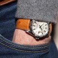 Bracelet de montre en cuir d'autruche camel