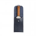 Avel & Men TURKU watch case in navy blue leather, for transporting a watch or chronograph.