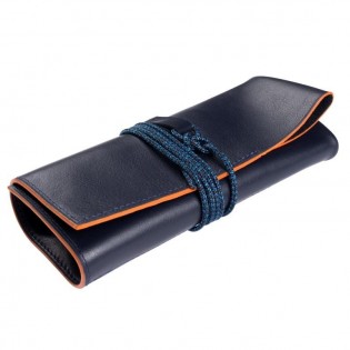 Leather travel watch roll