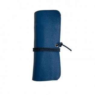 Marmotte en cuir bleu klein
