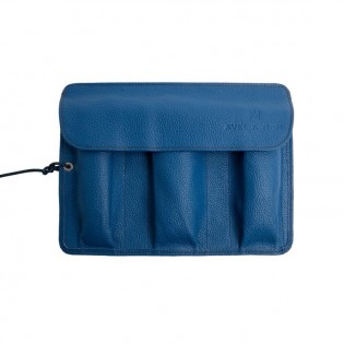 Leather watchroll blue shade