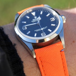 Bracelet orange sur Rolex Explorer