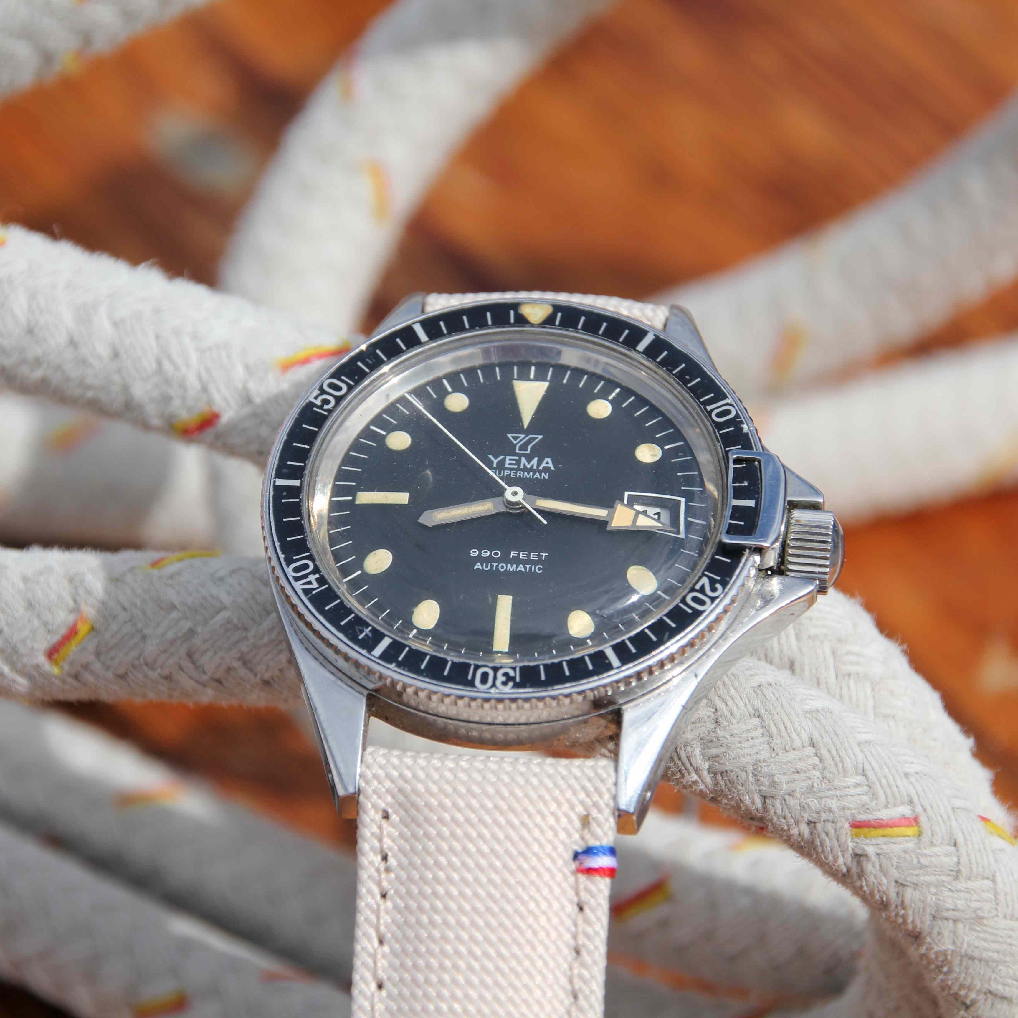 bracelet en toile beige blanc 19mm