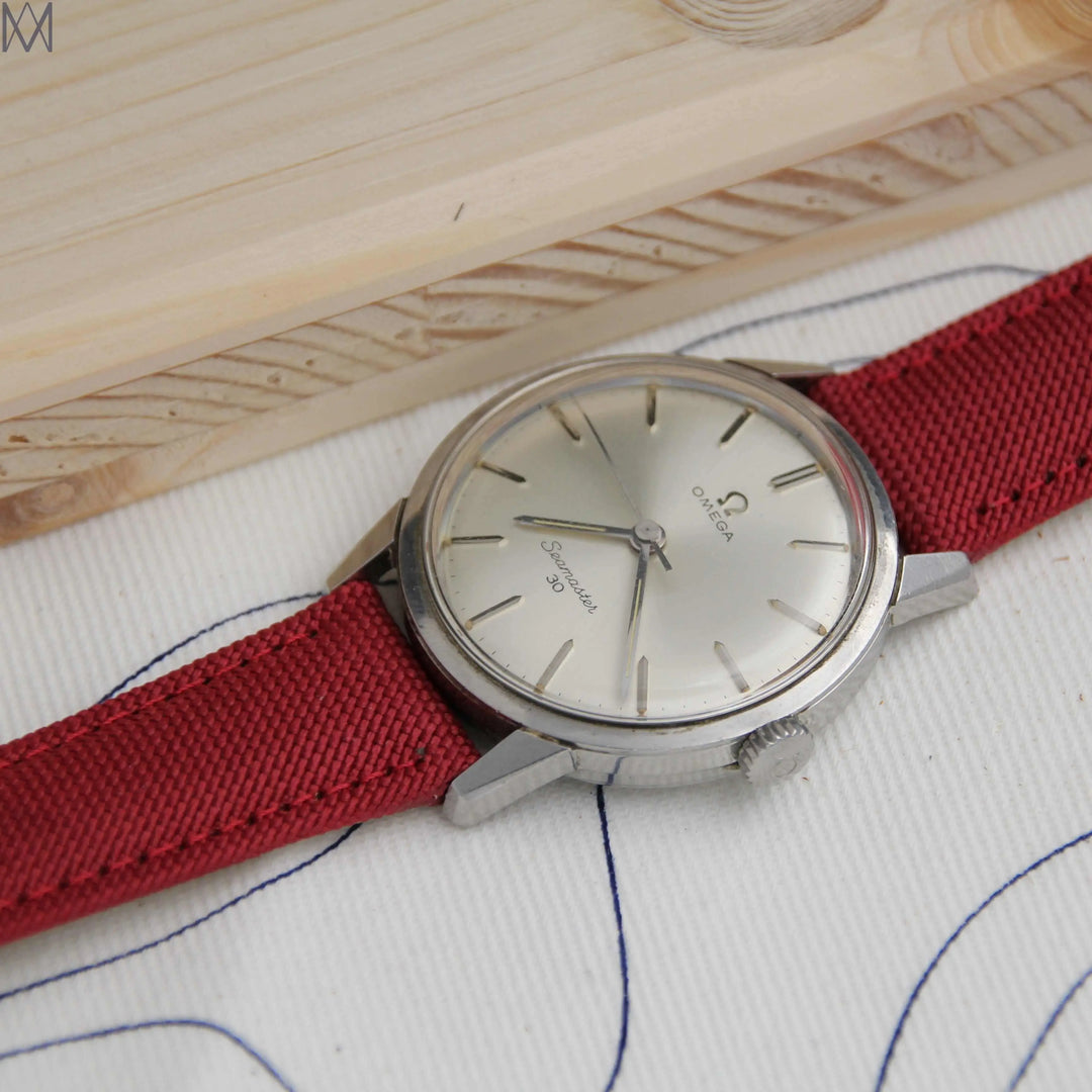  -    -  Bracelet de montre toile LARMOR PLAGE bordeaux -  Avel & Men