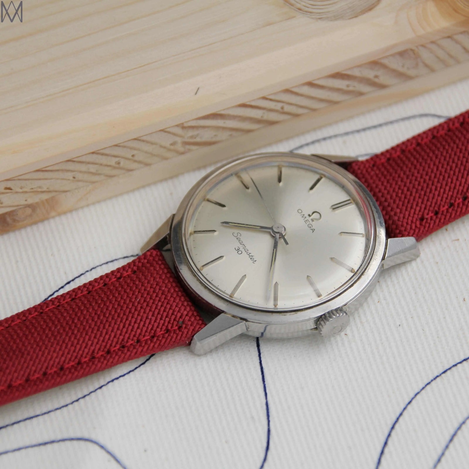  -    -  Bracelet de montre toile LARMOR PLAGE bordeaux -  Avel & Men