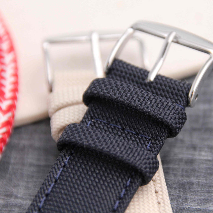  -    -  Bracelet de montre toile PORT LOUIS navy foncé -  Avel & Men