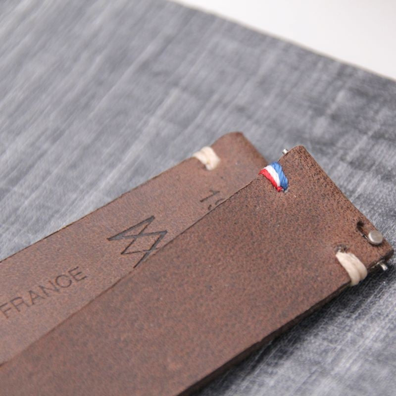  -    -  Bracelet de montre cuir BREST marron -  Avel & Men