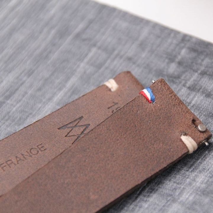  -    -  Bracelet de montre cuir BREST marron -  Avel & Men