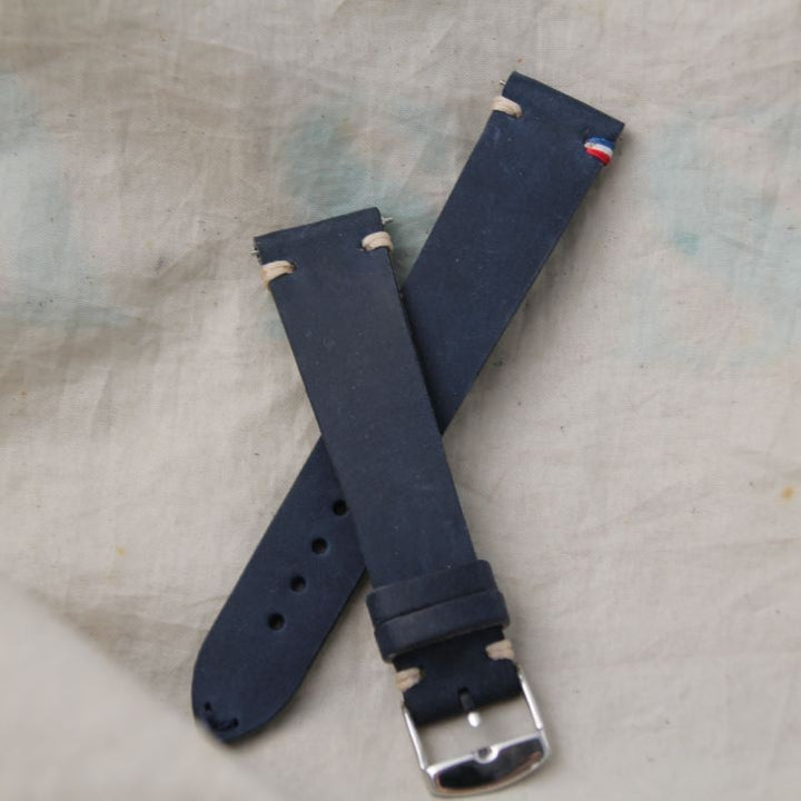  -    -  Bracelet de montre cuir BREST navy -  Avel & Men