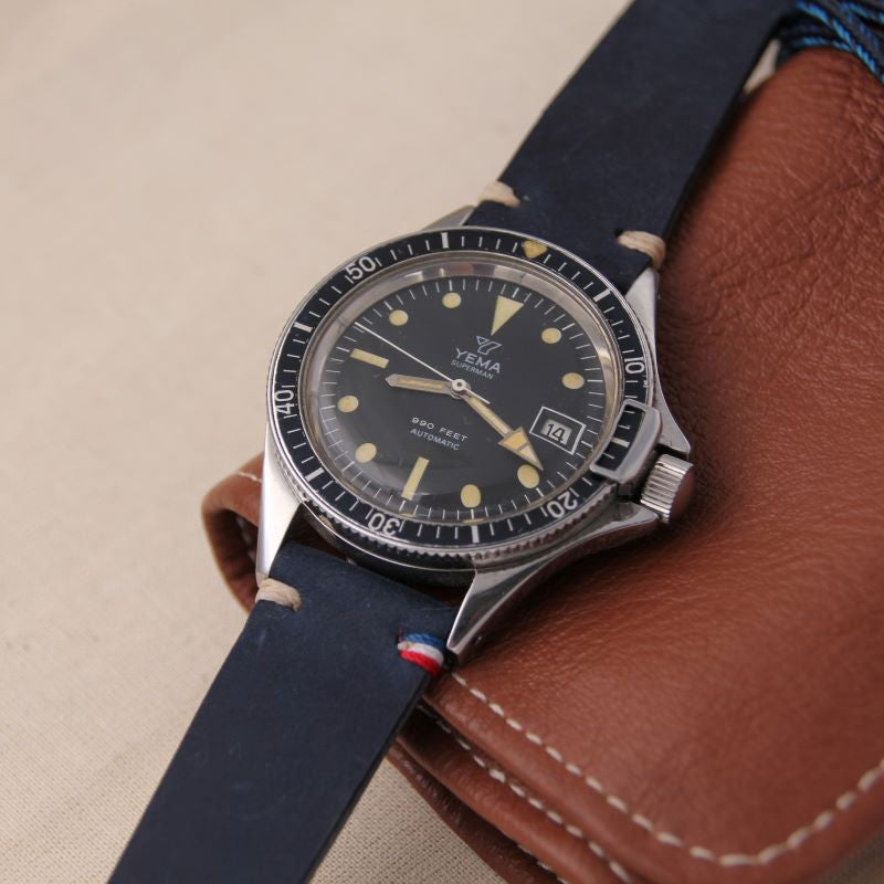  -    -  Bracelet de montre cuir BREST navy -  Avel & Men