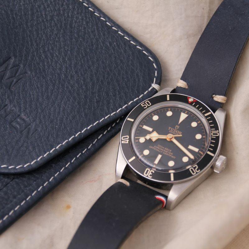  -    -  Bracelet de montre cuir BREST navy -  Avel & Men