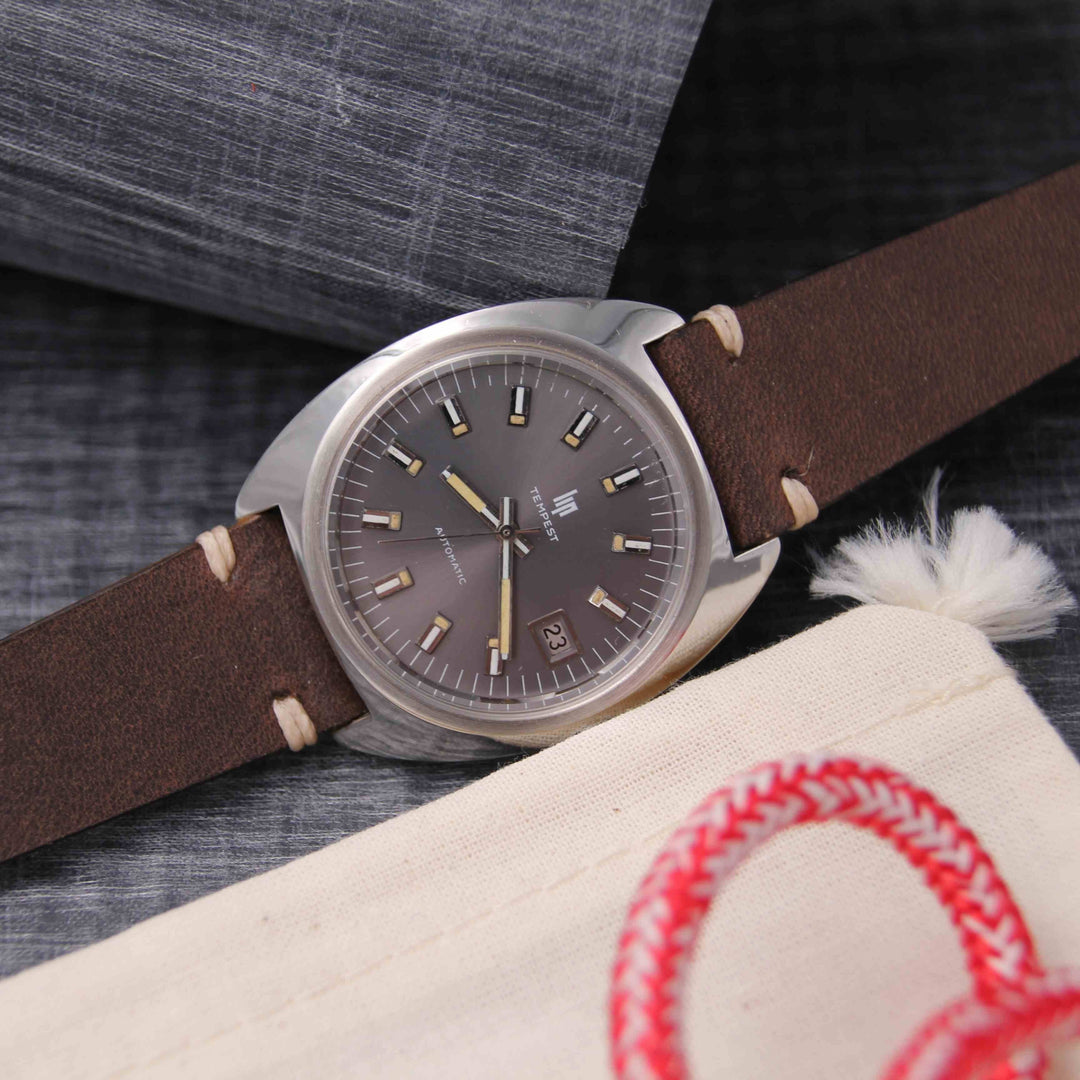  -    -  Bracelet de montre cuir PLOUGASTEL marron -  Avel & Men