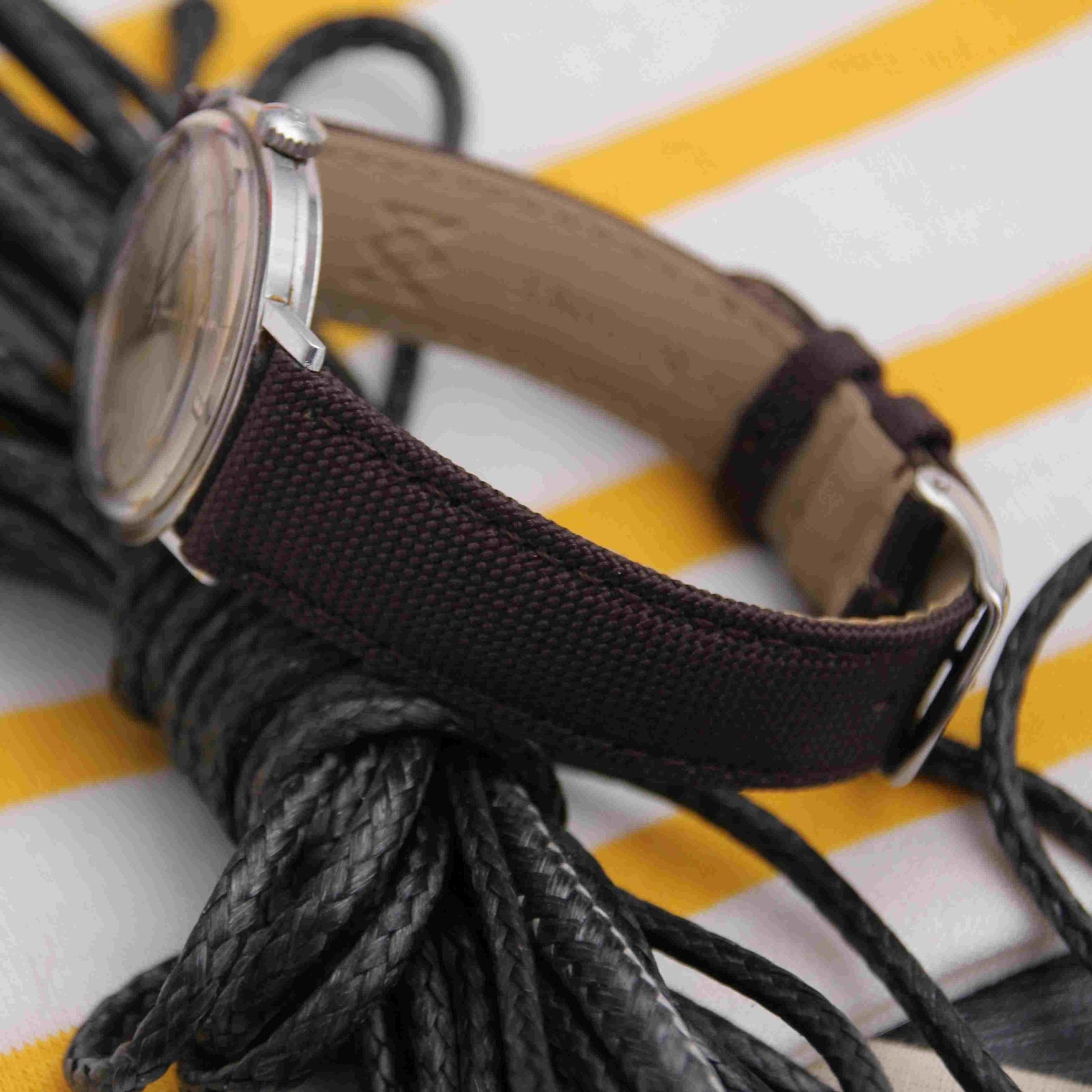  -    -  Bracelet de montre toile LARMOR PLAGE marron -  Avel & Men