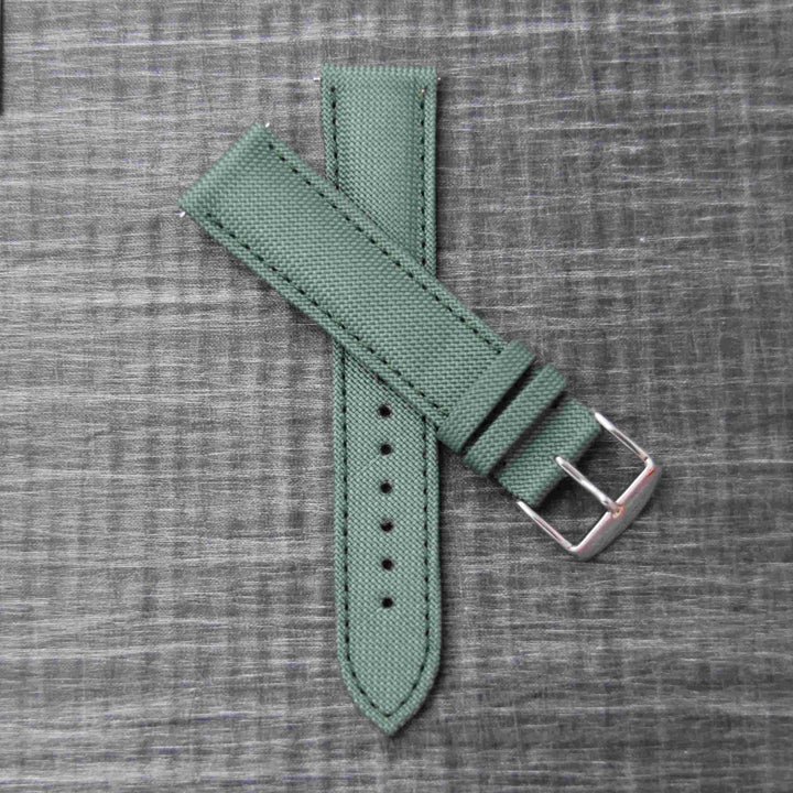  -    -  Bracelet de montre toile LARMOR PLAGE vert tempête -  Avel & Men