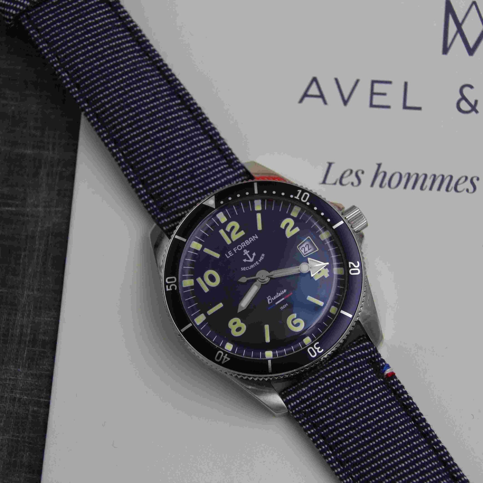  -    -  Bracelet de montre toile PORT LOUIS  jean -  Avel & Men