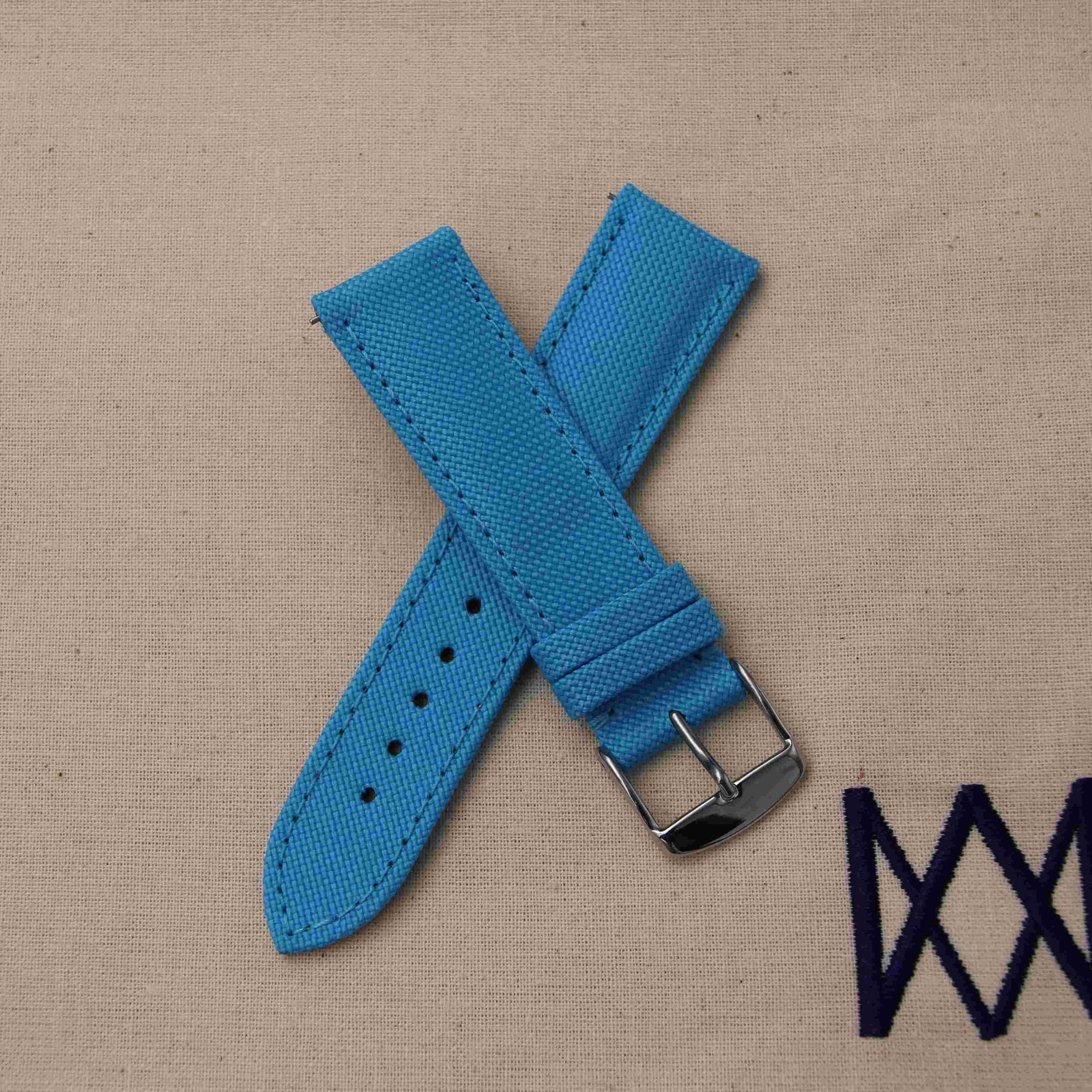  -    -  Bracelet de montre toile LARMOR PLAGE turquoise -  Avel & Men