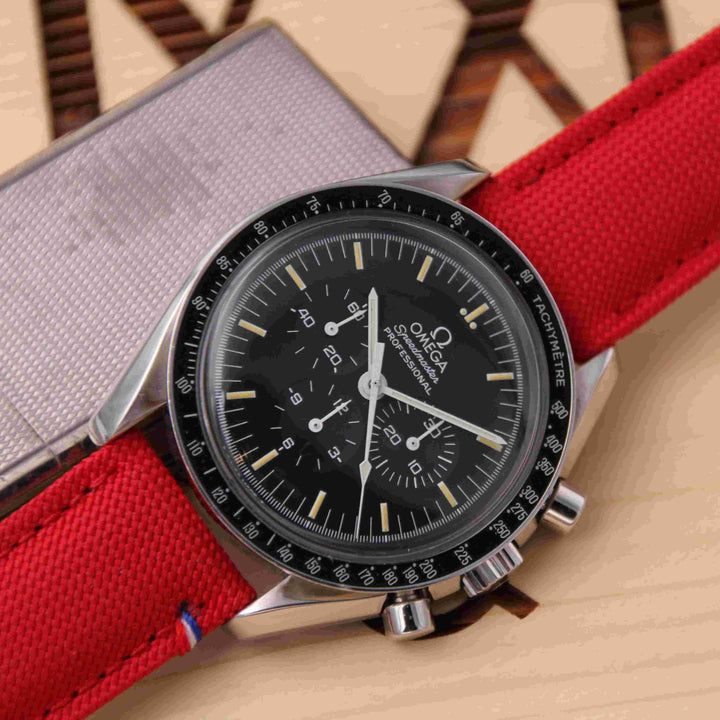  -    -  Bracelet de montre toile PORT LOUIS rouge -  Avel & Men