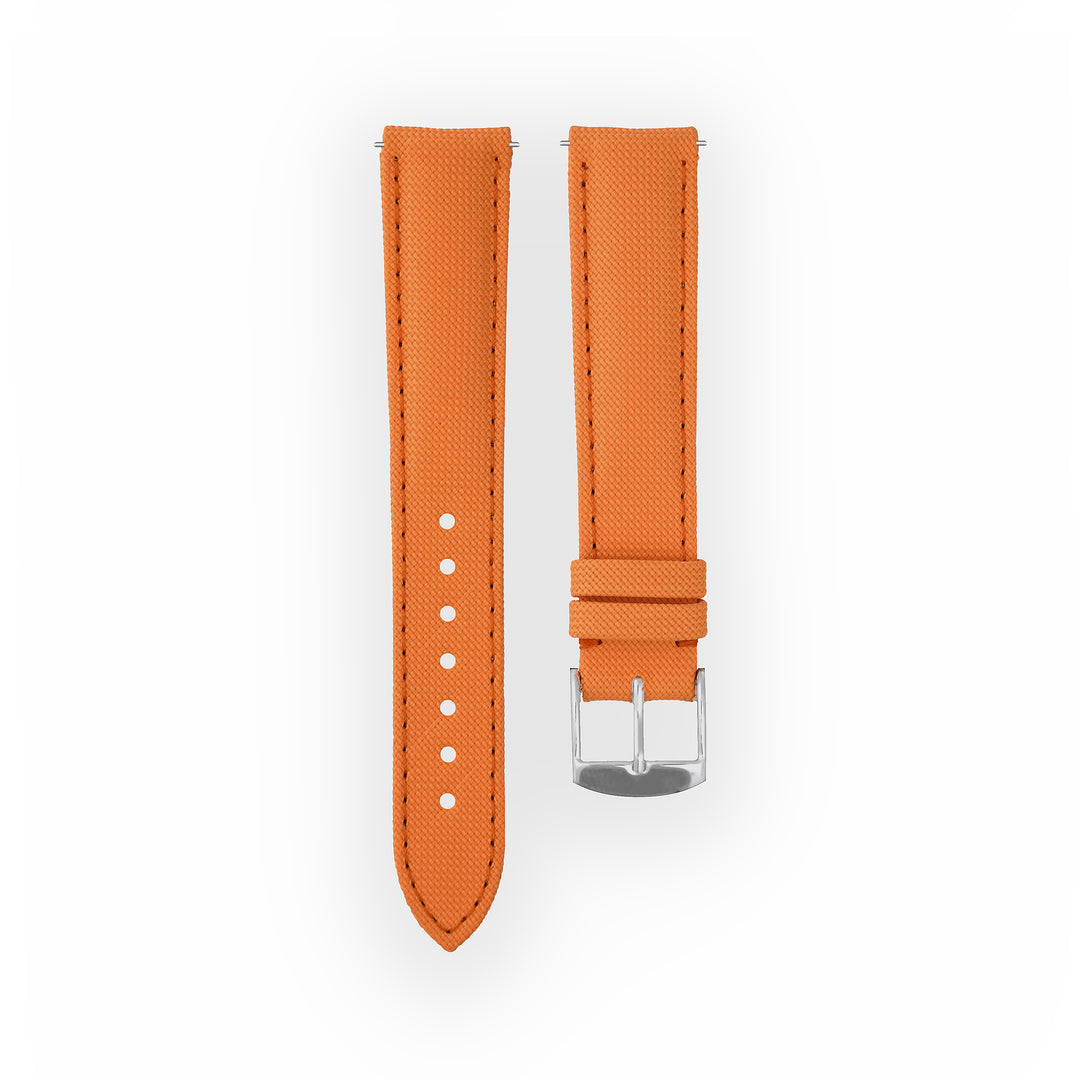 Bracelet de montre toile Port Louis Orangeade 18mm sans drapeau, vue de face