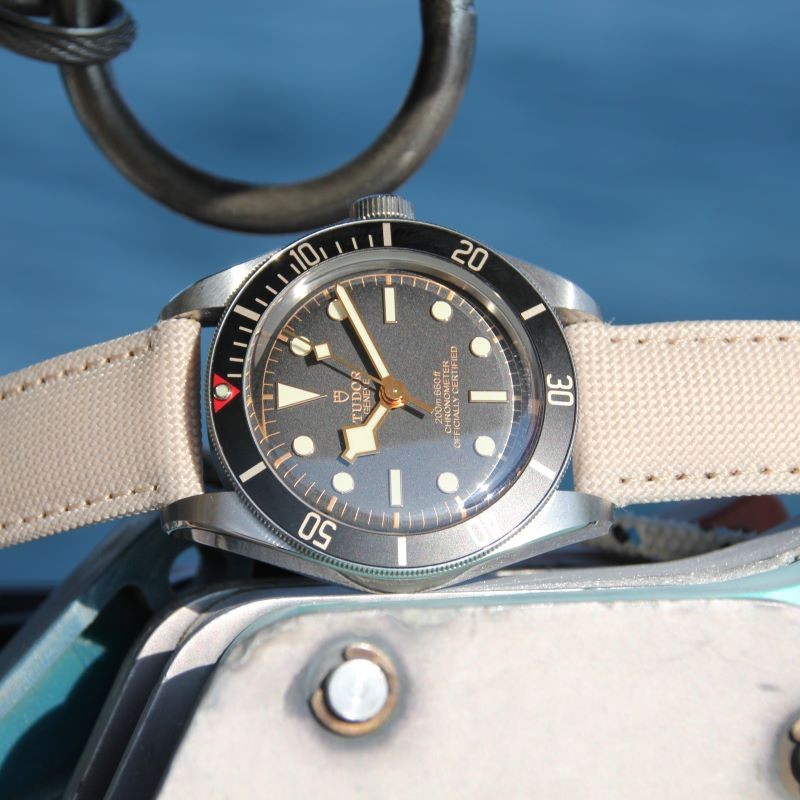  -    -  Bracelet de montre toile PORT LOUIS Blanc lin -  Avel & Men