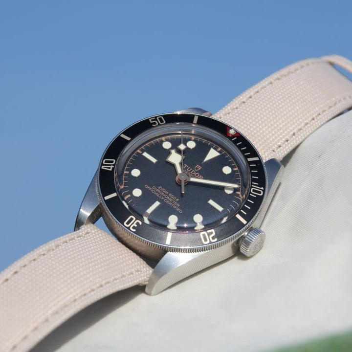  -    -  Bracelet de montre toile PORT LOUIS Blanc lin -  Avel & Men