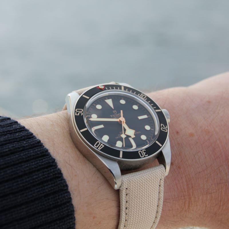  -    -  Bracelet de montre toile PORT LOUIS Blanc lin -  Avel & Men