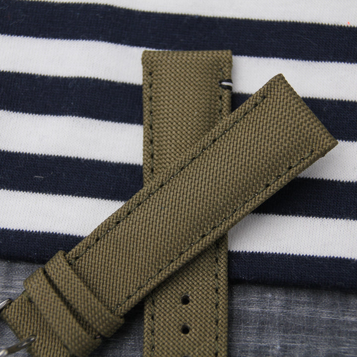 Watchstrap PORT LOUIS vintage green - bespoke edition "Horlogerie Francophone"