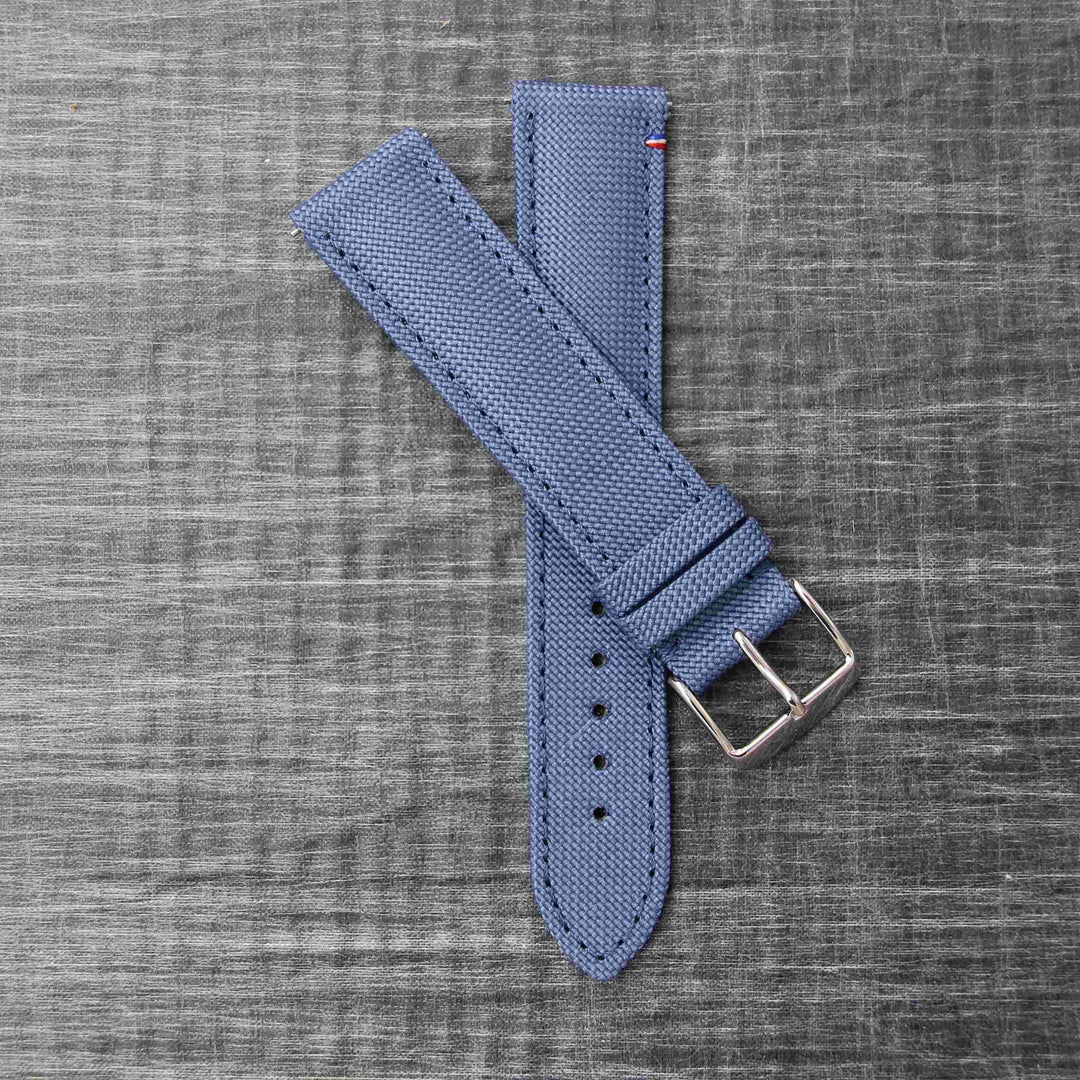 -    -  Bracelet de montre toile PORT LOUIS bleu breton -  Avel & Men