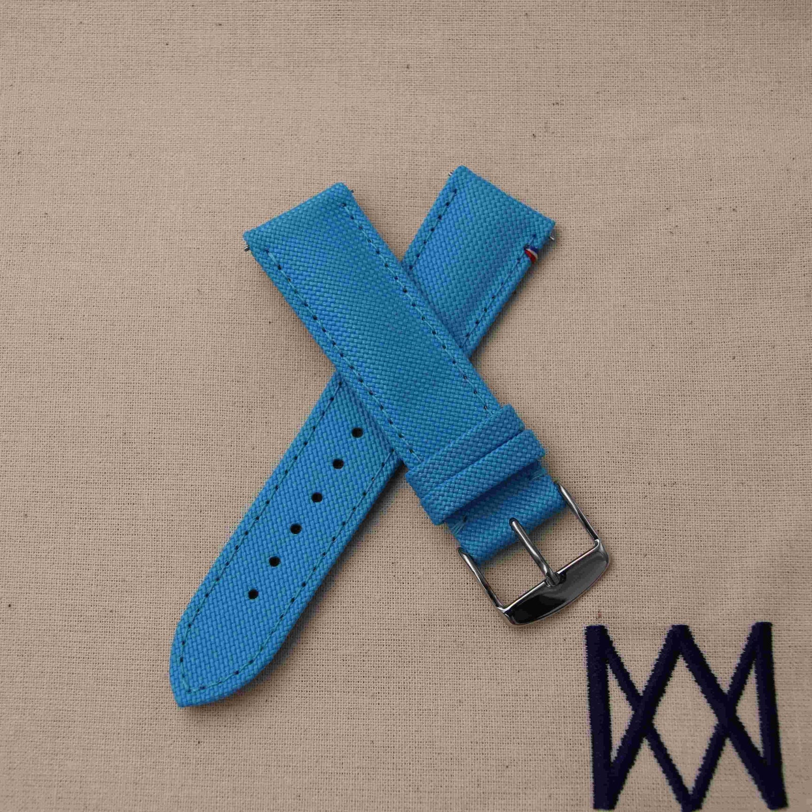  -    -  Bracelet de montre toile PORT LOUIS Turquoise -  Avel & Men