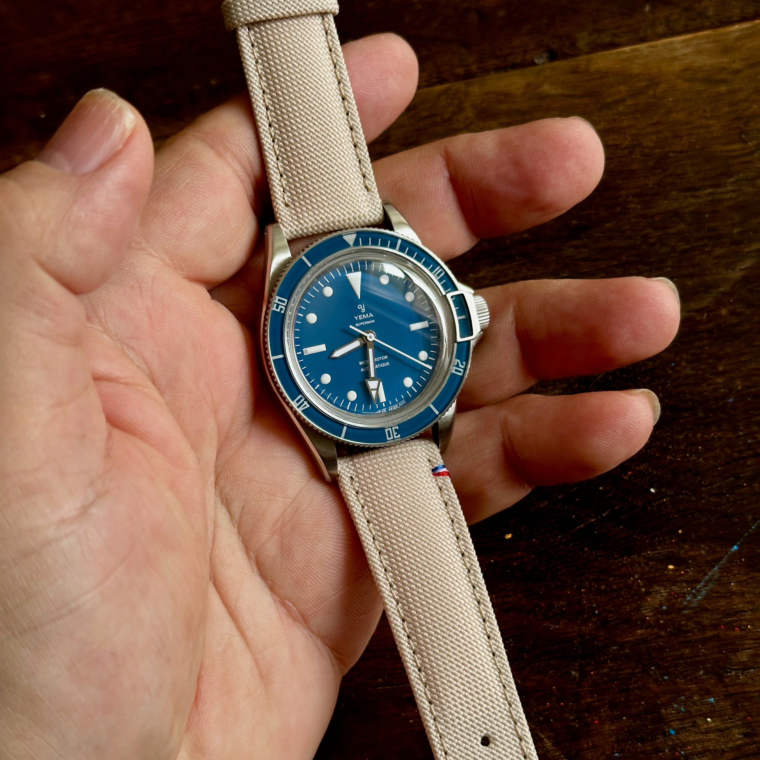 canvas watch strap for Yema Superman