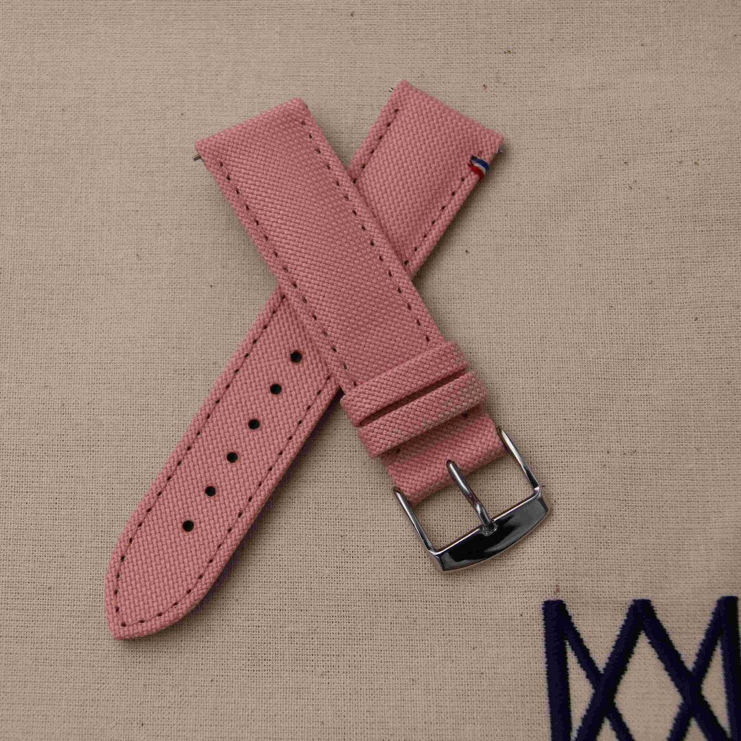  -    -  Bracelet de montre toile PORT LOUIS soft pink -  Avel & Men