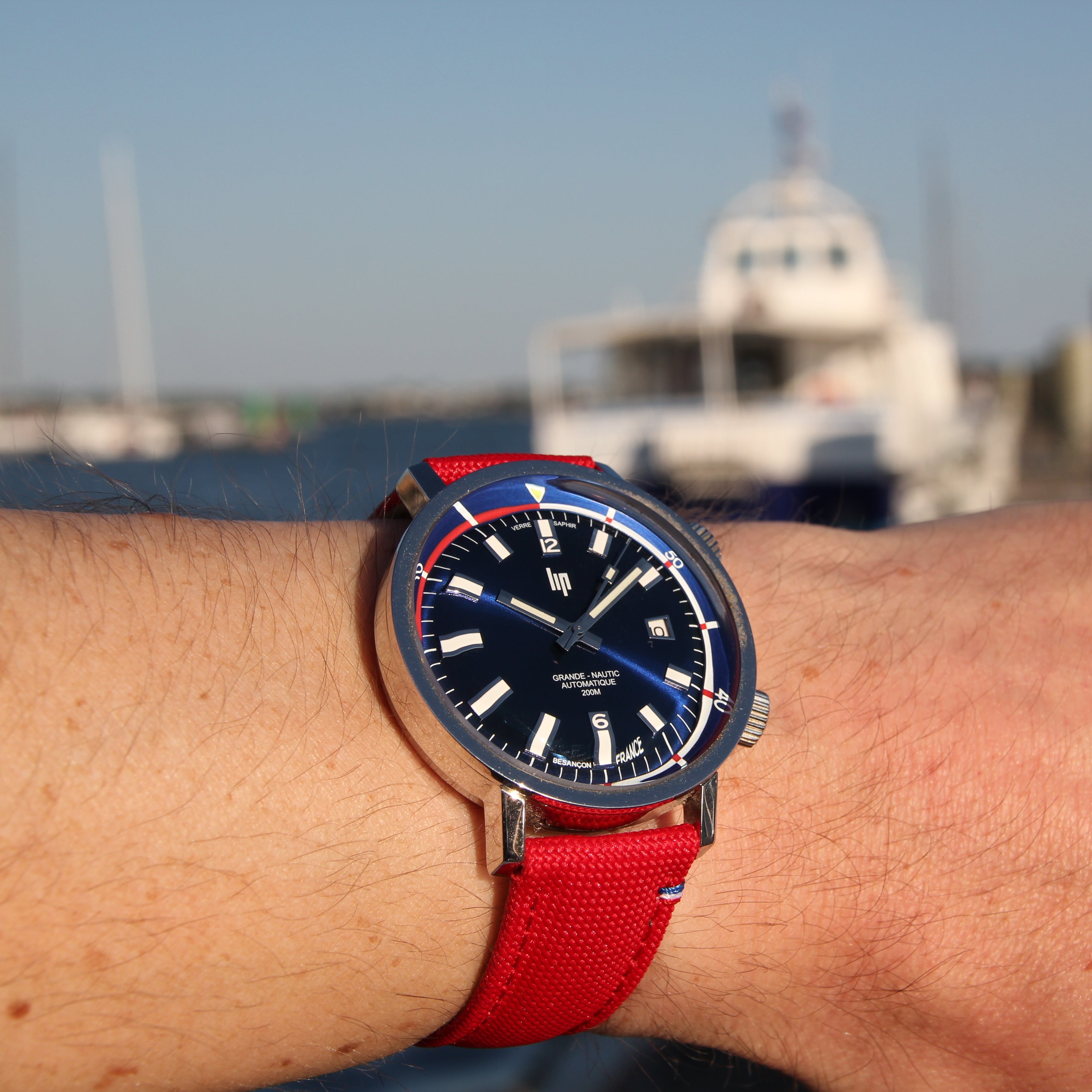 red canvas watch strap