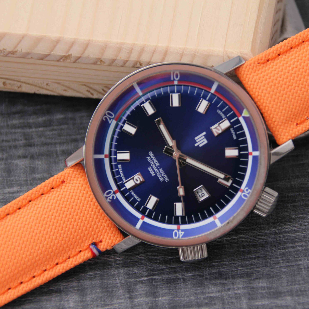  -    -  Bracelet de montre toile PORT LOUIS orangeade -  Avel & Men