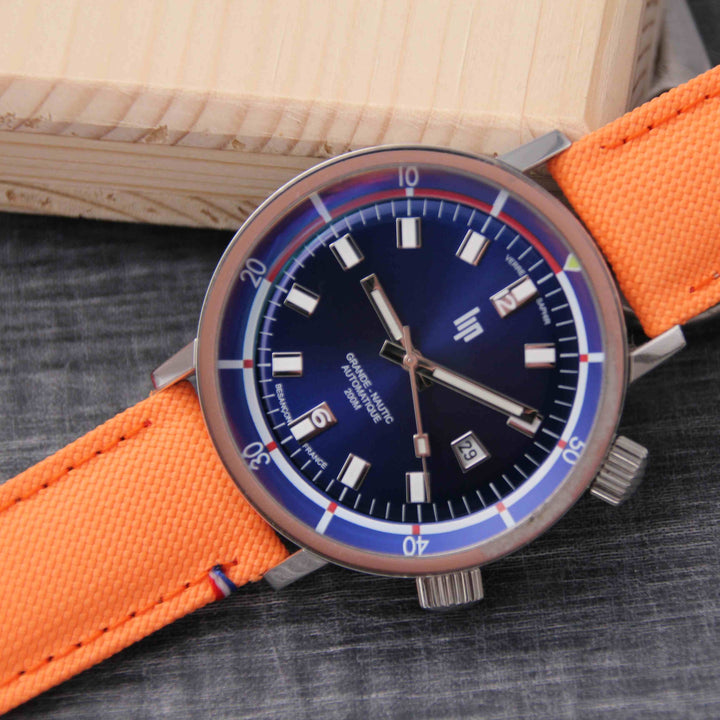  -    -  Bracelet de montre toile PORT LOUIS orangeade -  Avel & Men