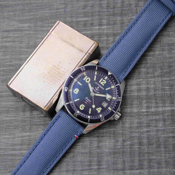  -    -  Bracelet de montre toile PORT LOUIS bleu breton -  Avel & Men
