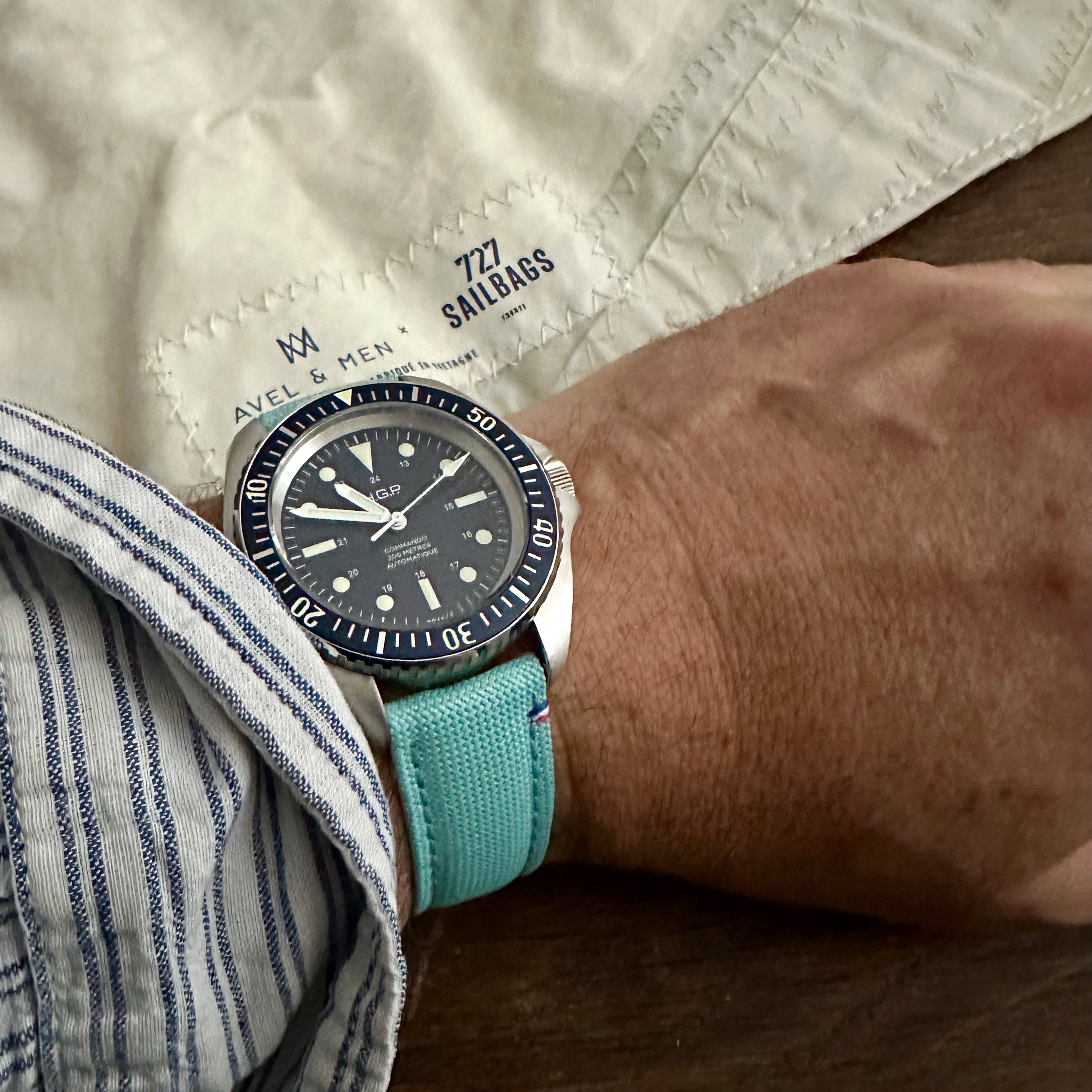 bracelet toile fabriqué en france pour montre de Plongée 