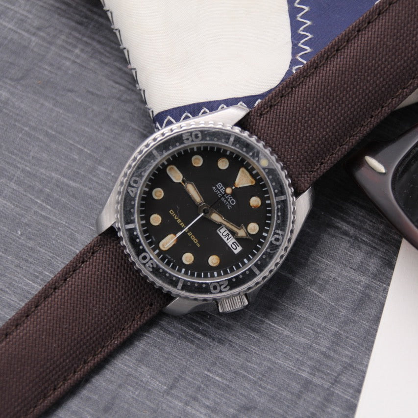 canvas strap for Seiko in brown