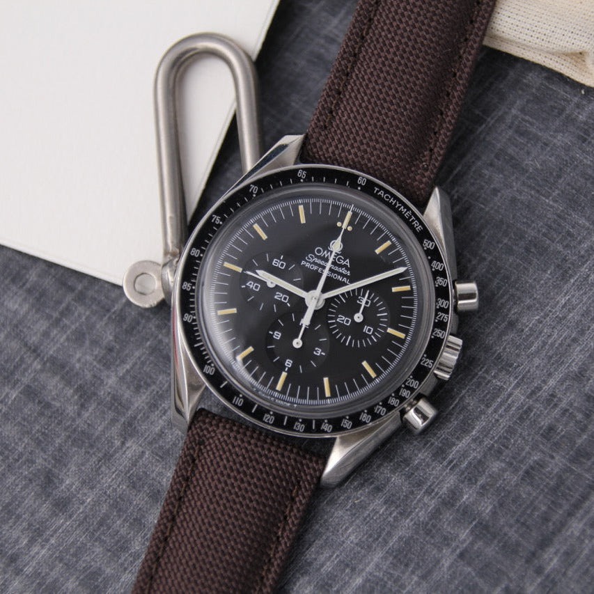 watch strap brown canvas for Omega Speedmaster
