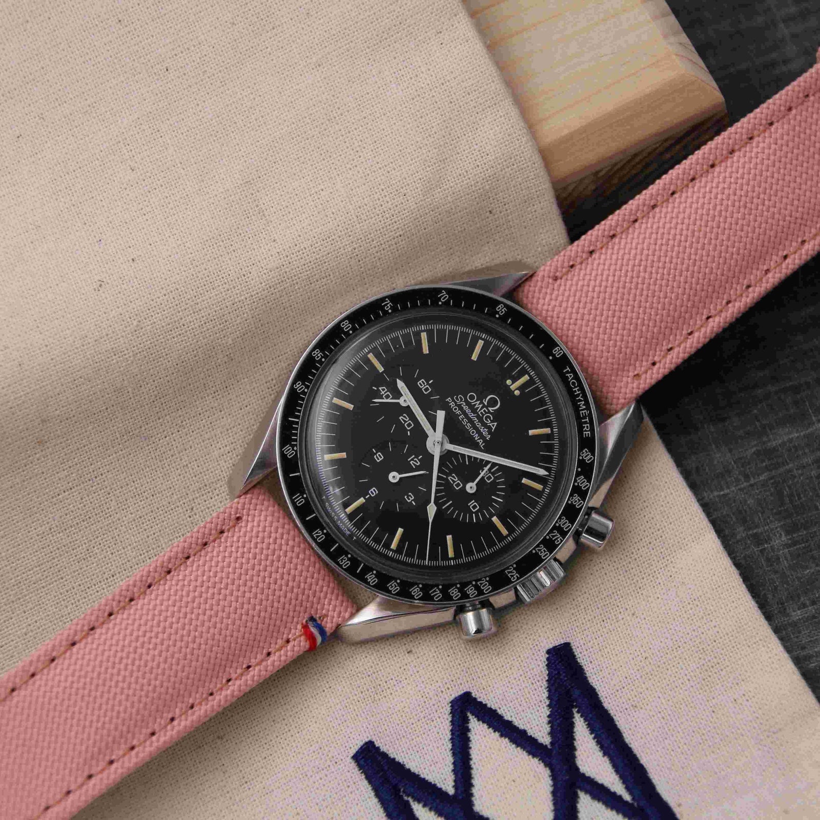  -    -  Bracelet de montre toile PORT LOUIS soft pink -  Avel & Men