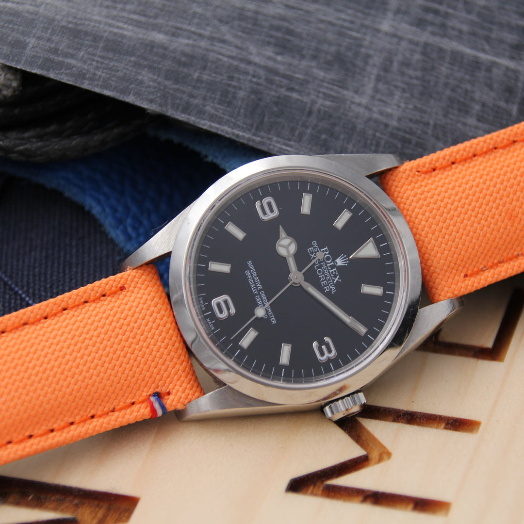 orange canvas strap for rolex explorer