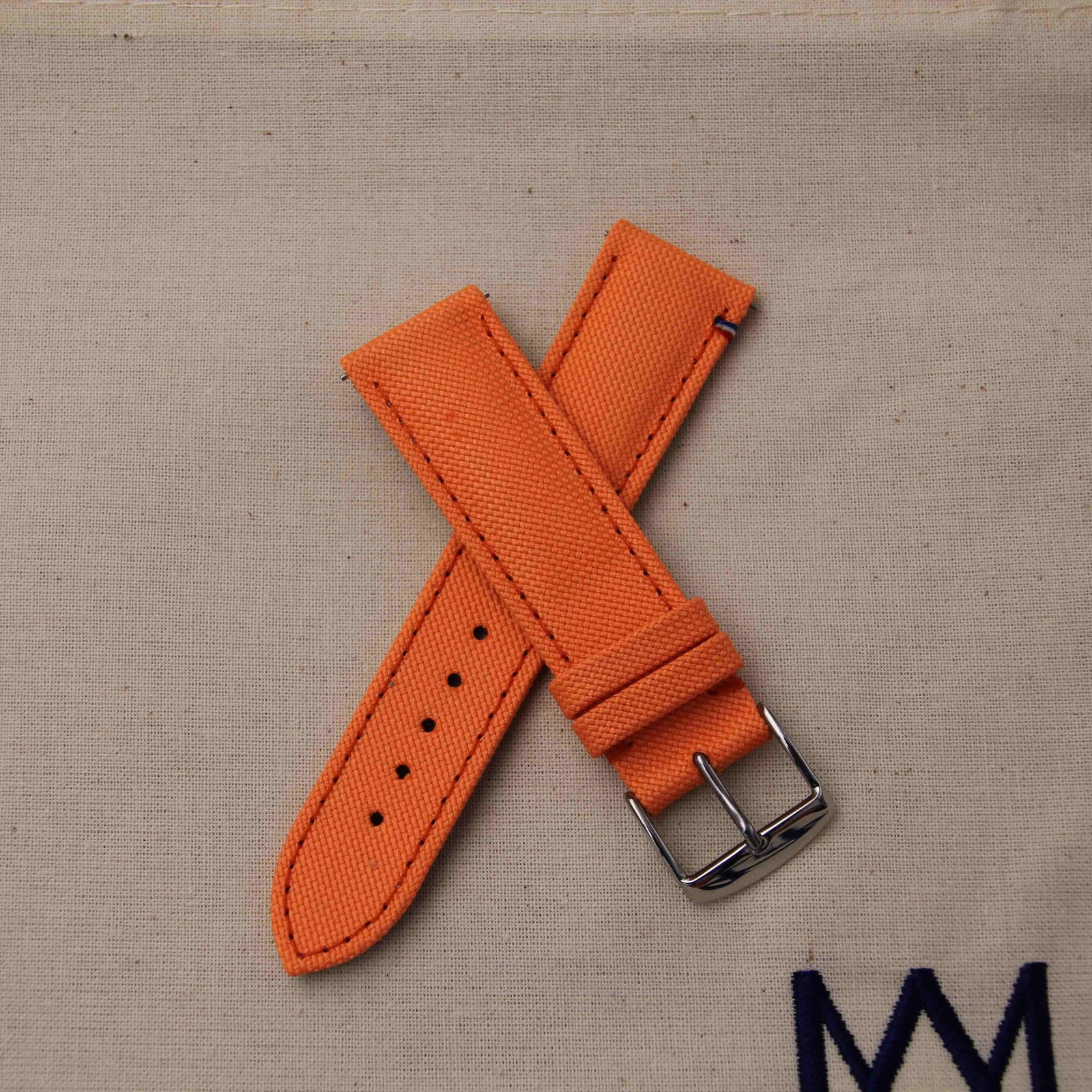  -    -  Bracelet de montre toile PORT LOUIS orangeade -  Avel & Men