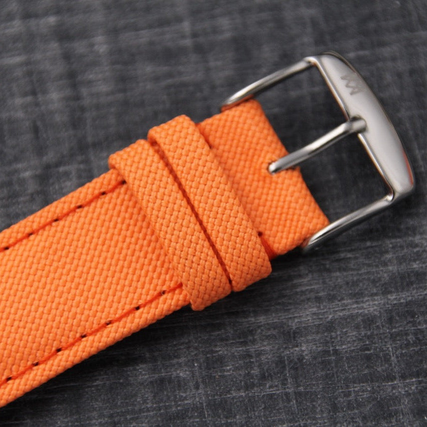 premium watch strap in canvas orange