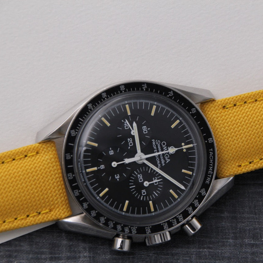 omega speedmaster canvas strap yellow