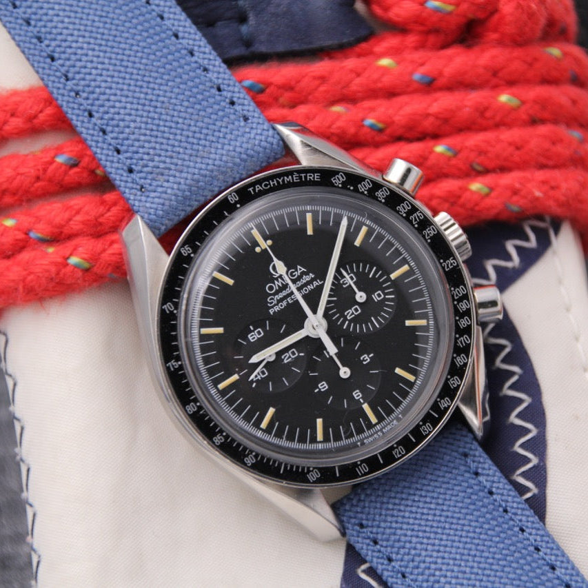 canvas strap blue color for Speedmaster