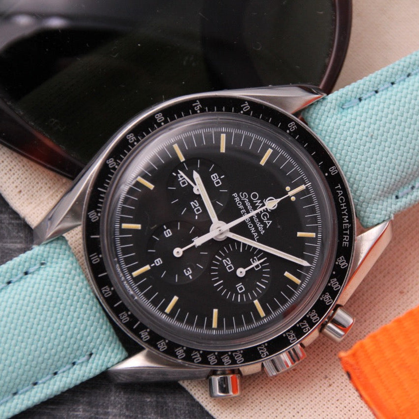 watch strap tiffany blue for Omega Speedmaster