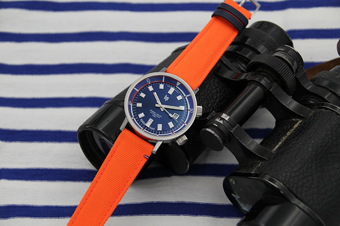 LIP Nautic watch on orange Cordura strap