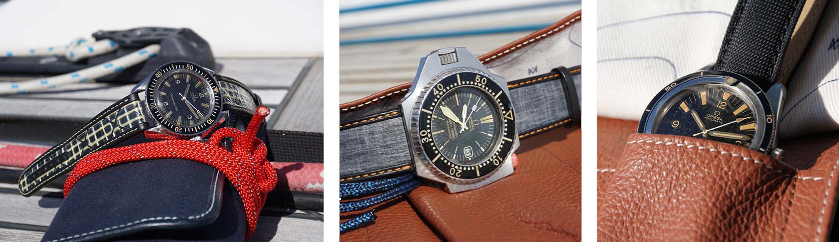 Sailcloth straps on Omega Seamaster