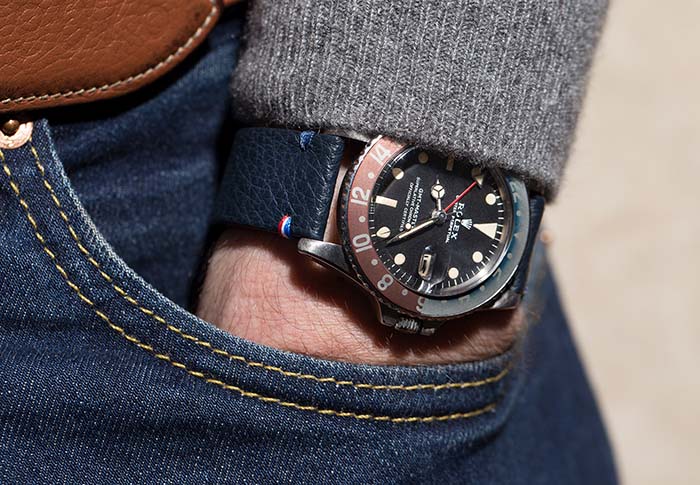 Rolex Master-GMT avec bracelet cuir Douarnenez